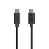 HAMA Кабел за зареждане USB-C - USB-C, 60 W, 1.2 м, черен