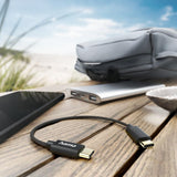 HAMA Кабел за зареждане, USB-C -USB-C, 0.2м, черен