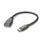 HAMA Адаптер OTG  USB-C мъжко - USB-A женско, 0.15m, черен