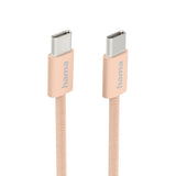 HAMA Кабел за зареждане "Fabric", USB-C - USB-C, 1 m, Nylon, оранжев