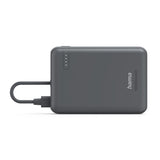 HAMA Външна батерия „Travel“ с кабел, 10000mAh, 2 изхода: 2x USB-C, антрацит
