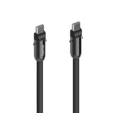Hama Кабел за зареждане, USB-C, 2 в 1 с връзка за телефон, 1.2 m, черен