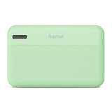 HAMA Външна батерия "Pocket 10", 10000 mAh, Изходи: 2x USB-A, зелена