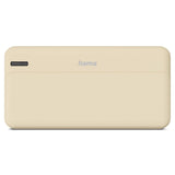 HAMA Външна батерия "Pocket 20", 20000 mAh, Изходи: 2x USB-A, бежов