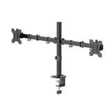 HAMA Стойка за 2 монитора за бюро, регулируема, 13" - 35", 12 кг, Черна