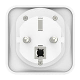 Travel Adapter тип E и F, 3-пинов, универсален, от цял свят към Европа, бял