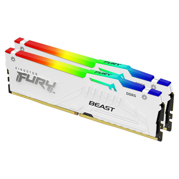 Памет Kingston FURY Beast White RGB 32GB (2x16GB) DDR5 6000MHz CL30 KF560C30BWEAK2-32 - XMP