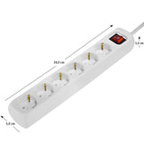 Разклонител HAMA, 6 гнезда, 30384