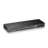 Суич ZyXEL GS-2220-28, 24 портов Layer2+, 24x Gigabit + 4x Gigabit combo (RJ45/SFP), управляем