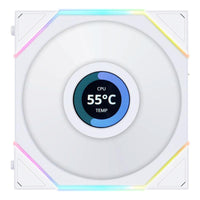 Комплект 3 броя Вентилатор Lian Li UNI FAN TL Reverse LCD 120mm - White