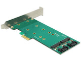 Карта Delock PCI Express x1 - 2 x internal M.2 Key B 110 mm, Low Profile Form Factor