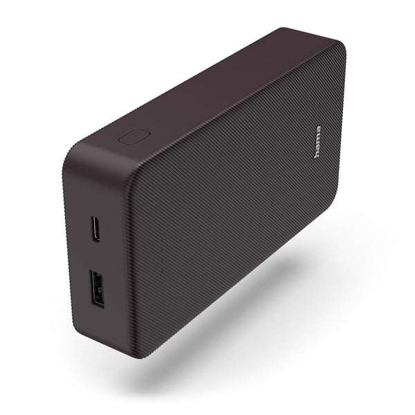 HAMA Външна батерия "Colour 20", 20000 mAh, 2 изхода: USB-C, USB-A, тъмно червена