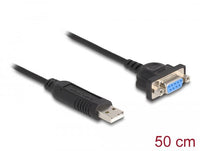 Адаптер DeLock, USB 2.0 - RS-232 D-Sub 9 женско, 50 см.