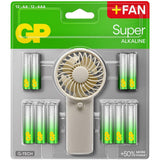 GP SUMMER PACK Алкални батерии  Super AA x 12 бр. + Super AAA x 12 бр. + Fan/ Вентилатор/  GP BATTERIES