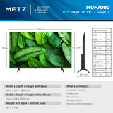 Телевизор METZ 60" 60MUF7000Z Ultra HD 4K LED Google TV, Клас E
