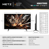 Телевизор METZ 55" 55MNH7000Z UHD 4K QD-Mini LED, Matte Screen Ultra, Google TV, Клас E
