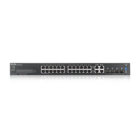 Суич ZyXEL GS-2220-28, 24 портов Layer2+, 24x Gigabit + 4x Gigabit combo (RJ45/SFP), управляем