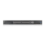 Суич ZyXEL GS-2220-28, 24 портов Layer2+, 24x Gigabit + 4x Gigabit combo (RJ45/SFP), управляем