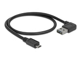 Кабел Delock EASY-USB 2.0 Type-A мъжко angled left / right > USB 2.0 Type Micro-B мъжко 0,5 m