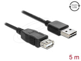 Кабел удължителен  USB-A 2.0 мъжко reversible към USB-A 2.0 женско , 5m