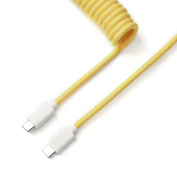 Кабел за клавиатура Keychron Coiled Aviator Straight Custom USB Cable, USB-C - USB-C Yellow