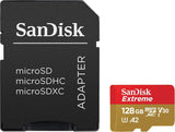 Карта памет SANDISK Extreme microSDXC, 128GB, За Dash Cameras и Drones, SD Adapter