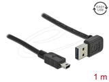 Кабел Delock EASY-USB-A 2.0 мъжко към USB Mini-B мъжко, 1m , черен