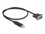 Delock Преходник (адаптер) от USB 2.0 към serial RS-232 DB9 мъжко, 50 cm FTDI