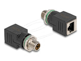 Адаптер Delock X-coded 8 pin мъжко към  RJ45 jack straight