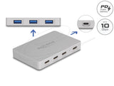 Delock Хъб USB-C, 7 порта, 3x USB-A 5 Gbps,  3x USB-C, 1xUSB-C PD 85 W