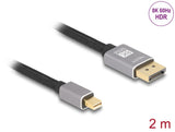 Delock Кабел Mini DisplayPort към DisplayPort, 8K, 60 Hz, 2 m
