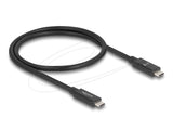 Delock Кабел E-Marker USB-C, 80 Gbps, 16K 60 Hz, PD 3.1 240 W, 0.5 m, черен