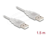 Кабел Delock USB-A мъжко - USB-A мъжко 1.5 m, прозрачен