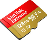 Карта памет SANDISK Extreme microSDXC, 128GB, За Dash Cameras и Drones, SD Adapter