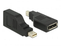 Адаптер Delock, mini DisplayPort 1.2 мъжко - DisplayPort женско, 4K, 90°, Черен