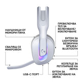 Геймърски слушалки Logitech G522 Lightspeed Wireless RGB, Микрофон, Бели