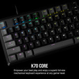 Геймърска механична клавиатура CORSAIR K70 Core RGB Corsair Linear Red Switch - Carbon Gray