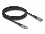Delock Удължителен кабел USB-C, 40 Gbps, PD 240W, 2 м, сив