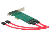 Карта Delock PCI Express x1 - 2 x internal M.2 Key B 110 mm, Low Profile Form Factor