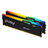 Памет Kingston FURY Beast Black RGB 64GB (2x32GB) DDR5 6000MHz CL30 KF560C30BBAK2-64