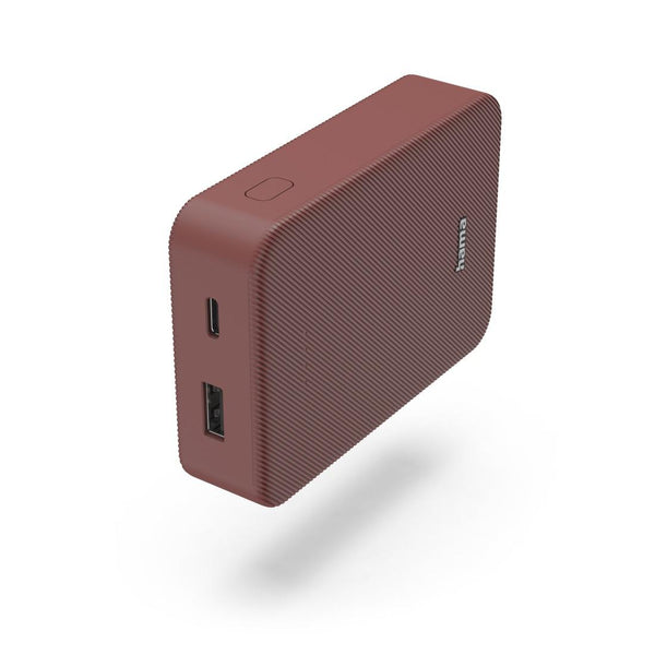 HAMA Външна батерия "Colour 10", 10000 mAh, 2 изхода: USB-C, USB-A, червена