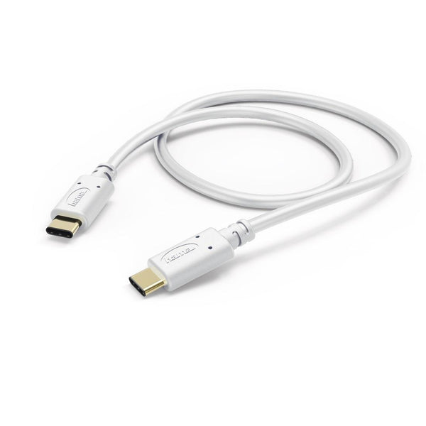 Кабел HAMA, USB-C мъжко - USB-C мъжко, 1.5 м, 480 MBit/s, Бял