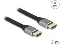 Кабел Delock Ultra High Speed, HDMI мъжко - HDMI мъжко, 48 Gbit/s, 8K 60 Hz, 3 м, Сив