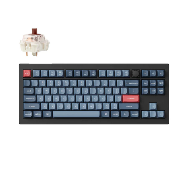 Геймърска Механична клавиатура Keychron V3 Max QMK, Carbon Black, Gateron Jupiter Brown Switch, RGB Backlight