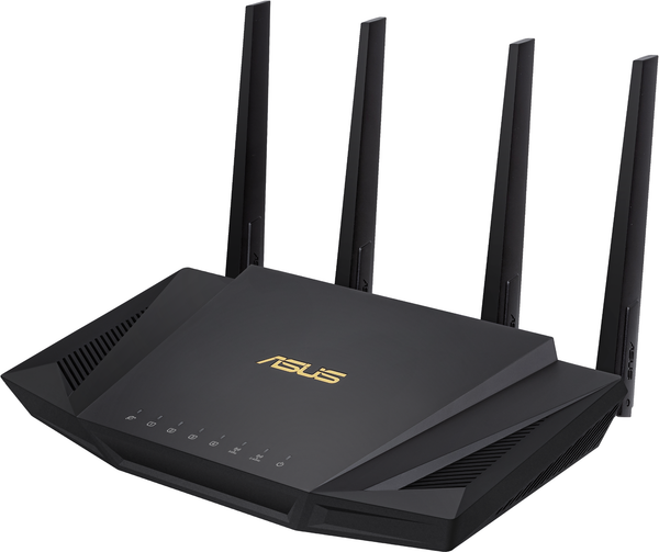 Безжичен рутер ASUS RT-AX58U V2, AX3000 Dual Band WiFi 6 (802.11ax), MU-MIMO, IPv6, OFDMA, AiMesh, AiProtection Pro, 2402 Mbps