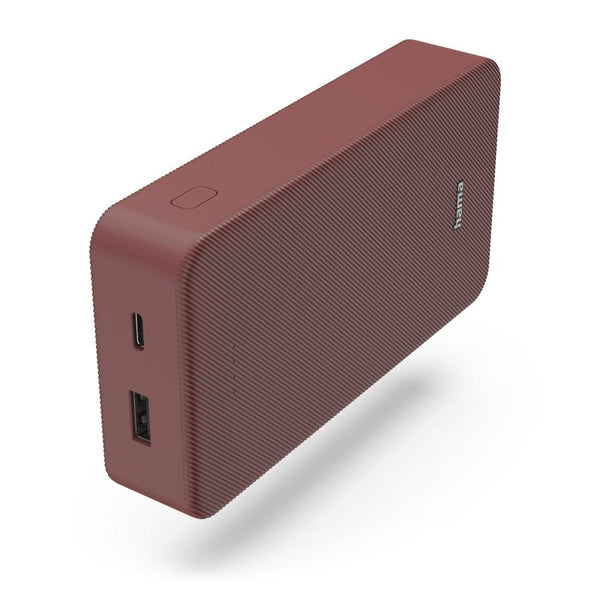 HAMA Външна батерия "Colour 20", 20000 mAh, 2 изхода: USB-C, USB-A, червена