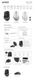 A4tech FB45CS Air'2 Stone grey безжичнa мишка, Dual mode, до 2000 dpi, черна