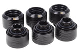 Компресионен фитинг Alphacool Eiszapfen PRO 16mm HardTube Fitting G1/4 - Deep Black (6 бр)