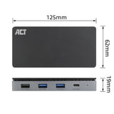 ACT Докинг станция USB-C, 4K, 2 x HDMI, Ethernet, USB-C, 3x USB-A