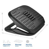 ACT Ергономична регулируема поставка за крака с масажни ролки